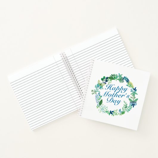 Elegant Happy Moederdag Floral Wreate Notitieboek (Binnen)