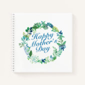 Elegant Happy Moederdag Floral Wreate Notitieboek (Voorkant)