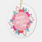 Elegant Happy Moederdag Floral Wreate Ornament (Links)