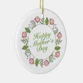 Elegant Happy Moederdag Floral Wreate Ornament (Rechts)