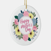 Elegant Happy Moederdag Floral Wreate Ornament (Rechts)