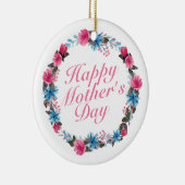 Elegant Happy Moederdag Floral Wreate Ornament (Rechts)