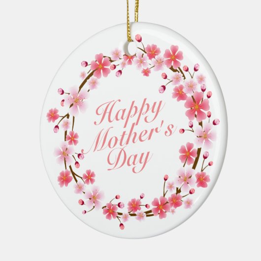 Elegant Happy Moederdag Floral Wreate Ornament (Links)