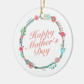Elegant Happy Moederdag Floral Wreate Ornament (Links)