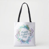 Elegant Happy Moederdag Floral Wreath Canvas tas (Voorkant)