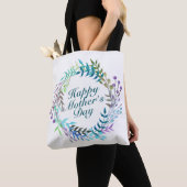 Elegant Happy Moederdag Floral Wreath Canvas tas (Dichtbij)