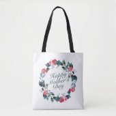 Elegant Happy Moederdag Floral Wreath Canvas tas (Voorkant)