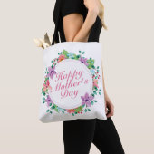 Elegant Happy Moederdag Floral Wreath Canvas tas (Dichtbij)