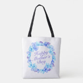 Elegant Happy Moederdag Floral Wreath Canvas tas (Achterkant)