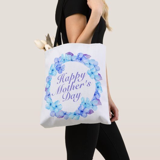 Elegant Happy Moederdag Floral Wreath Canvas tas (Dichtbij)