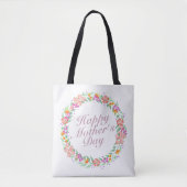 Elegant Happy Moederdag Floral Wreath Canvas tas (Voorkant)