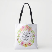 Elegant Happy Moederdag Floral Wreath Canvas tas (Voorkant)