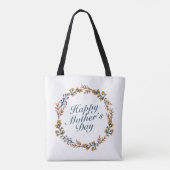 Elegant Happy Moederdag Floral Wreath Canvas tas (Achterkant)