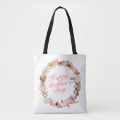 Elegant Happy Moederdag Floral Wreath Canvas tas (Voorkant)