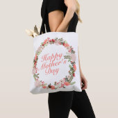 Elegant Happy Moederdag Floral Wreath Canvas tas (Dichtbij)