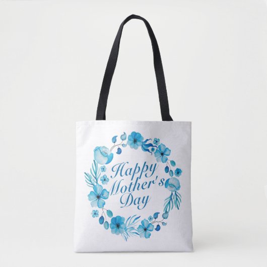 Elegant Happy Moederdag Floral Wreath Canvas tas (Voorkant)