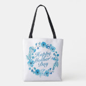 Elegant Happy Moederdag Floral Wreath Canvas tas (Achterkant)