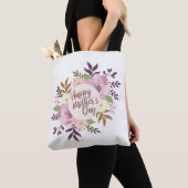 Elegant Happy Moederdag Floral Wreath Canvas tas (Dichtbij)