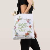 Elegant Happy Moederdag Floral Wreath Canvas tas (Dichtbij)