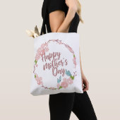 Elegant Happy Moederdag Floral Wreath Canvas tas (Dichtbij)