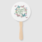 Elegant Happy Moederdag Floral Wreath Hand Fan Handwaaier (Achterkant)