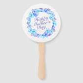 Elegant Happy Moederdag Floral Wreath Hand Fan Handwaaier (Voorkant)