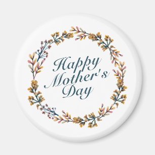 Elegant Happy Moederdag Floral Wreath Magnet Magneet