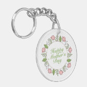 Elegant Happy Moederdag Floral Wreath Sleutelhange Sleutelhanger (Voorkant Links)