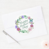 Elegant Happy Moederdag Floral Wreath Sticker (Envelop)