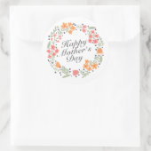 Elegant Happy Moederdag Floral Wreath Sticker (Tas)