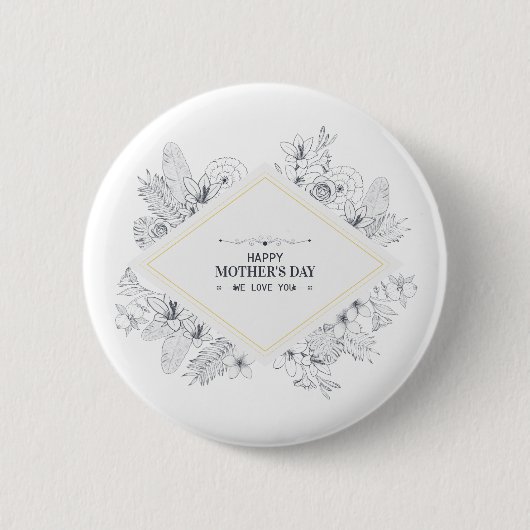 Elegant Happy Moederdag | Pin-Button Ronde Button 5,7 Cm (Voorkant)