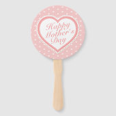 Elegant Happy Moederdag Pink Hearts Hand Fan Handwaaier (Achterkant)