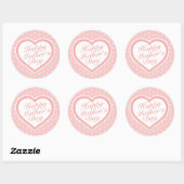 Elegant Happy Moederdag Pink Hearts Sticker (Vel)