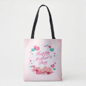 Elegant Happy Moederdag Snoep Harten Canvas tas (Voorkant)
