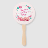 Elegant Happy Moederdag Snoep Harten Hand Fan Handwaaier (Achterkant)