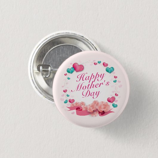 Elegant Happy Moederdag Snoep Hearts Button (Voorkant /achterkant)