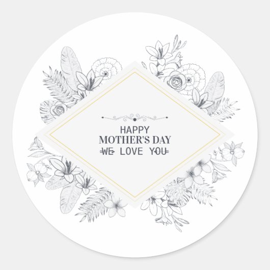 Elegant  Happy Moederdag | Sticker (Voorkant)