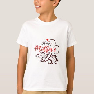 Elegant Happy Mother's Day Floral Heart T-shirt