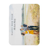 Elegant Happy New Year Script Foto Zwangerschap Ch Magneet (Verticaal)