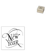 Elegant Happy New Year Script Rubberstempel (Gestempeld)