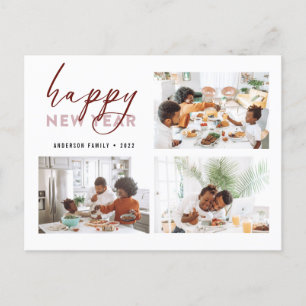 Elegant Happy Nieuwjaar kalligrafie Foto Holiday Briefkaart