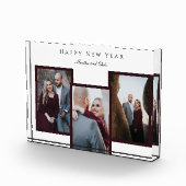 Elegant Happy Nieuwjaar script 3 Foto Collage Red (Rechts)