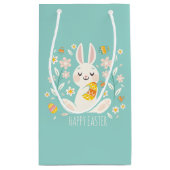 Elegant Happy Paaster Bunny | Gift Bag Klein Cadeauzakje (Achterkant)