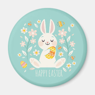 Elegant Happy Paaster Bunny Magneet