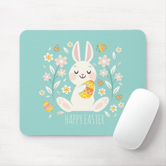 Elegant Happy Paaster Bunny | Mousepad Muismat (Met muis)
