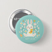 Elegant Happy Paaster Bunny | Pin-Button Ronde Button 5,7 Cm (Voorkant /achterkant)