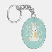 Elegant Happy Paaster Bunny | Sleutelhanger (Voorkant Links)