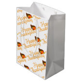 Elegant Happy Thanksgiving Greetings Medium Cadeauzakje (Achterkant Gekanteld)