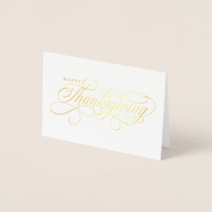 Elegant Happy Thanksgiving-script Folie Kaarten