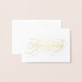 Elegant Happy Thanksgiving-script Folie Kaarten (Voorkant met envelop)